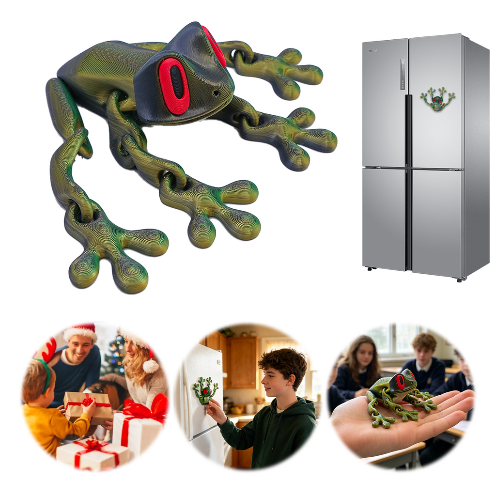 Grand aimant de réfrigérateur à grenouille imprimé 3D