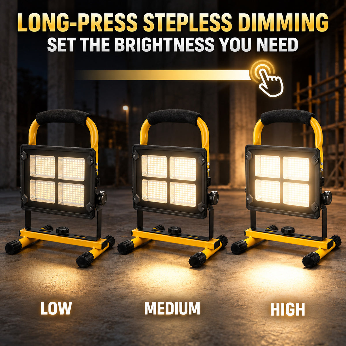 Éclairage de la batterie rechargeable alimenté par l'énergie solaire Type C LED Lumière de déluge W877 2 Dimmable Outdoor