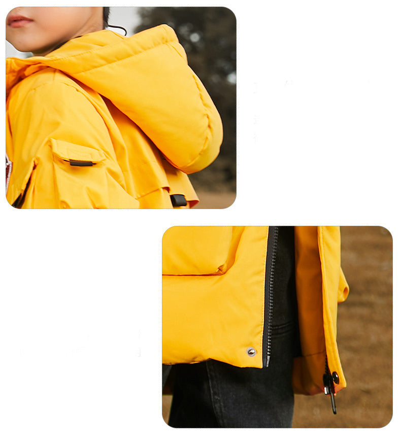 Mode Solid Couleur Garçons Veste de descente mi-long
