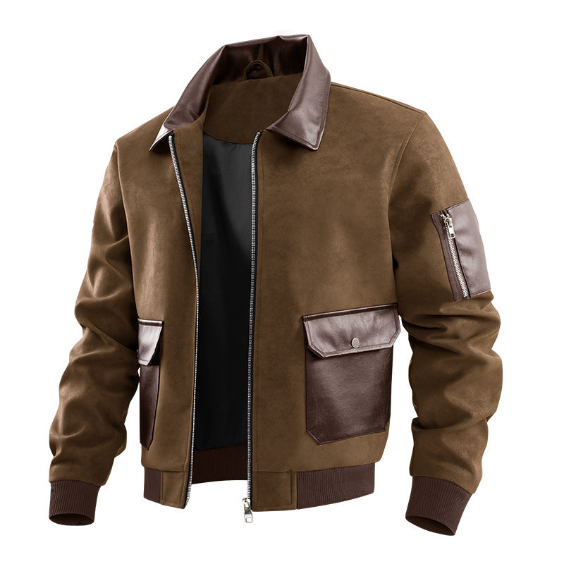 Homme Patchwork Texture Lapel Veste