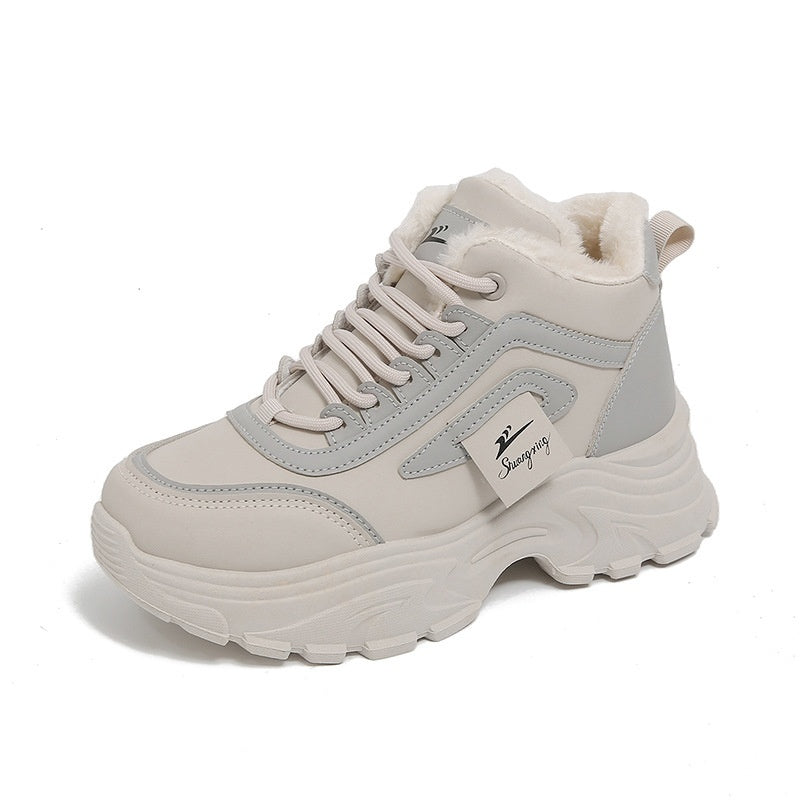 Chaussures de coton chaud casual sport haut de gamme, doublées de polaires femmes