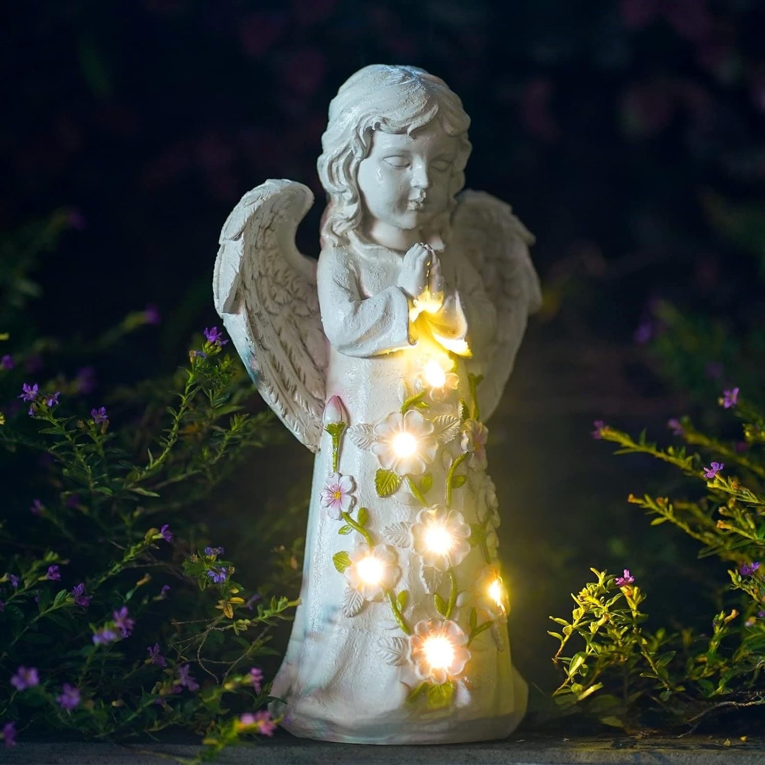 Resin Garden Angel Wings Solar Light