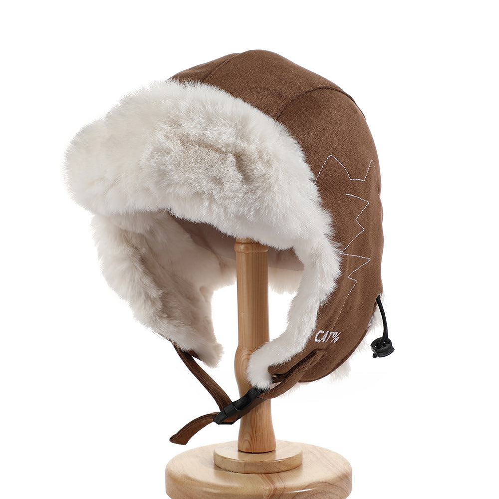 Chapeau de protection de l'oreille chaude et épaisse pour hommes en peluche pour le temps froid