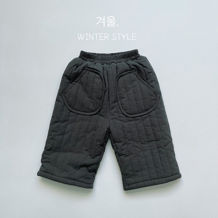 Pantalon léger en coton retro pour enfants à la jambe droite