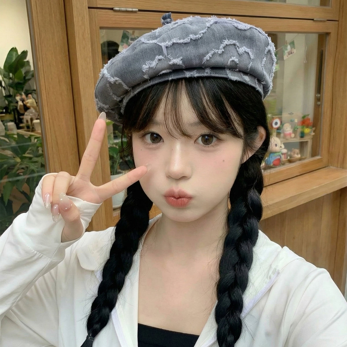 Casquette de Fedora de style floral Jacquard, rétro et décontractée