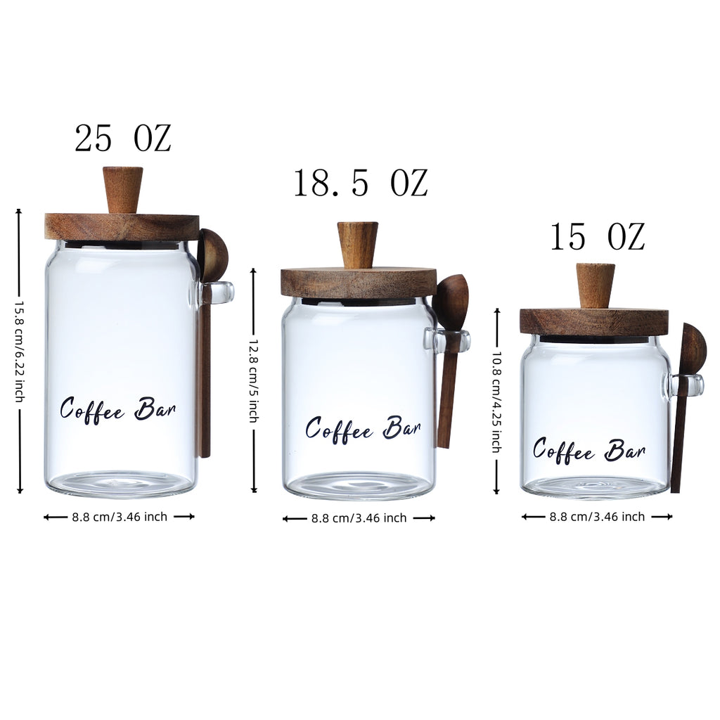 1 Pcs 18,5 Pots de café en verre OZ avec cuillères
