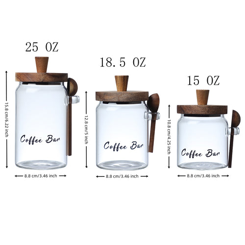 1 Pcs 18,5 Pots de café en verre OZ avec cuillères