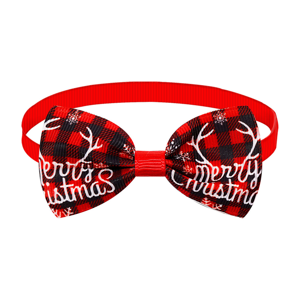 Christmas Plaid Striped Bow Tie Dog Cat Un mot Bow Tie couleurs multiples