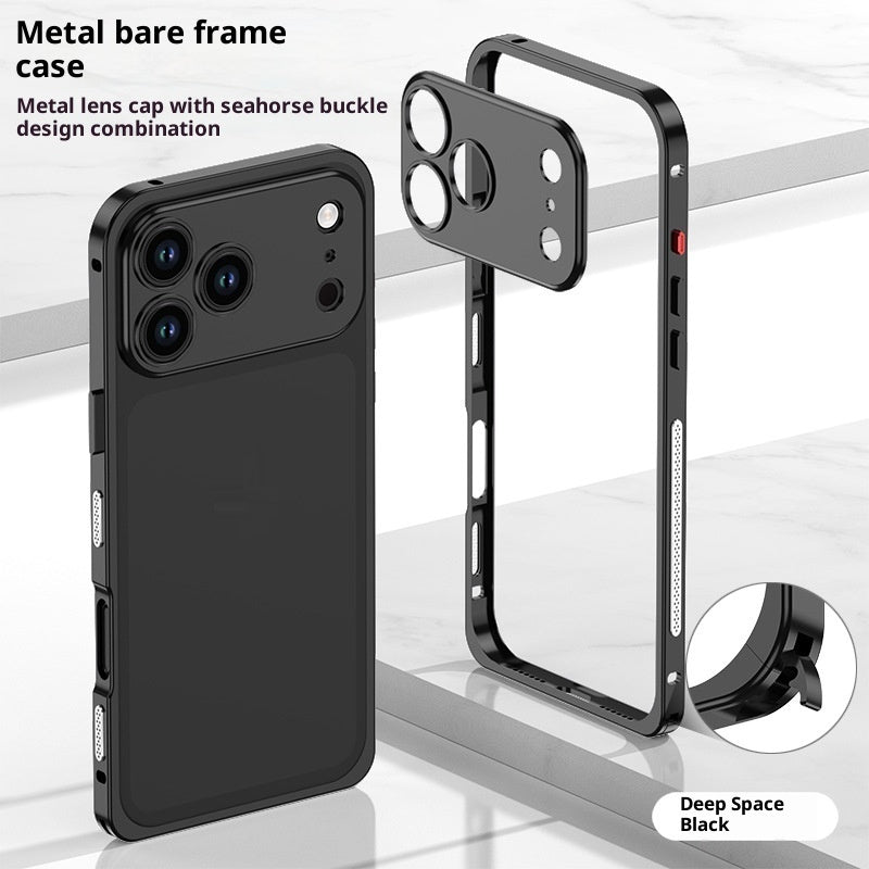 Convient pour 1716promax Seahorse Buckle Frame with Lens Phone Case 15 Metal