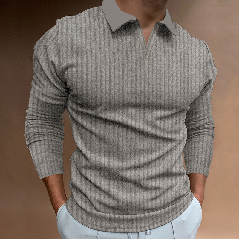 Solid Color Fitness Business Casual Lapels manches longues hommes