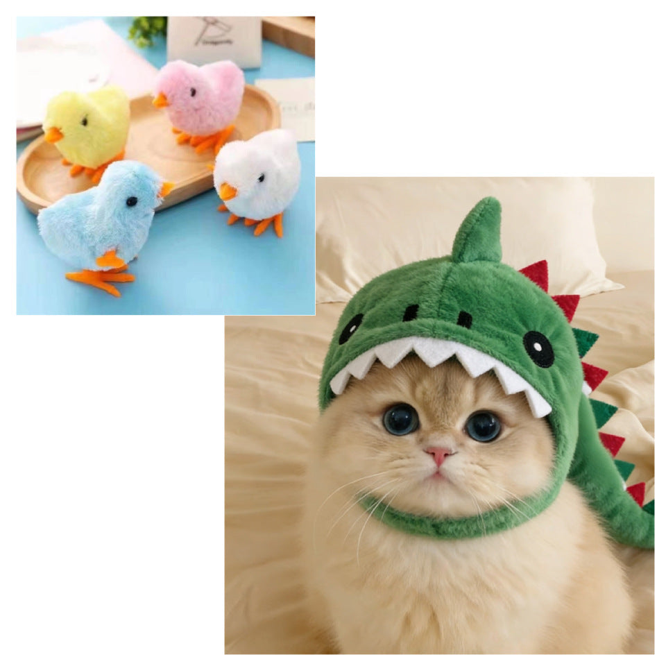 Chapeau chaud à capuche de chat dinosaure