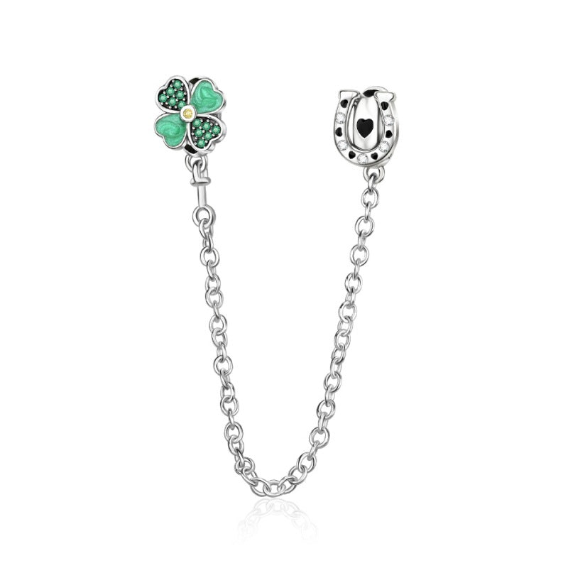 Bricolage pendentif argent-plaqué coeur charmant Lucky Bracelet Collier perlé
