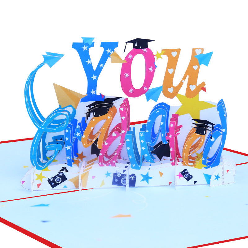 Pop-up couleur impression graduation saison Popup carte de voeux