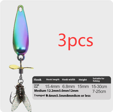 Fly Lure Crochet rotative hélice Micro costume