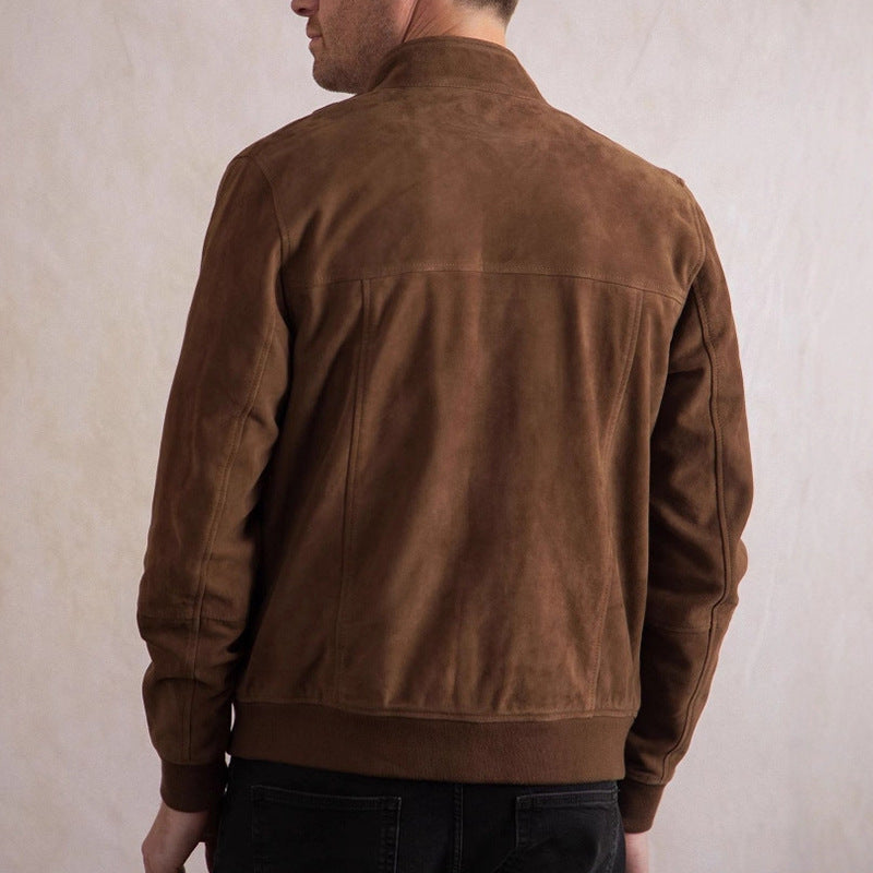 Homme Casual Automnehiver Retro Veste doublée de suede