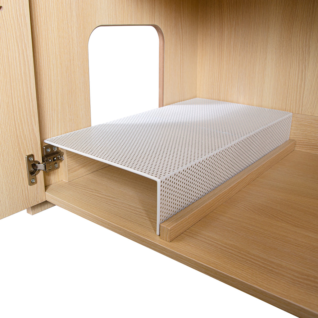 Maison de chat en bois moderne avec paillasson