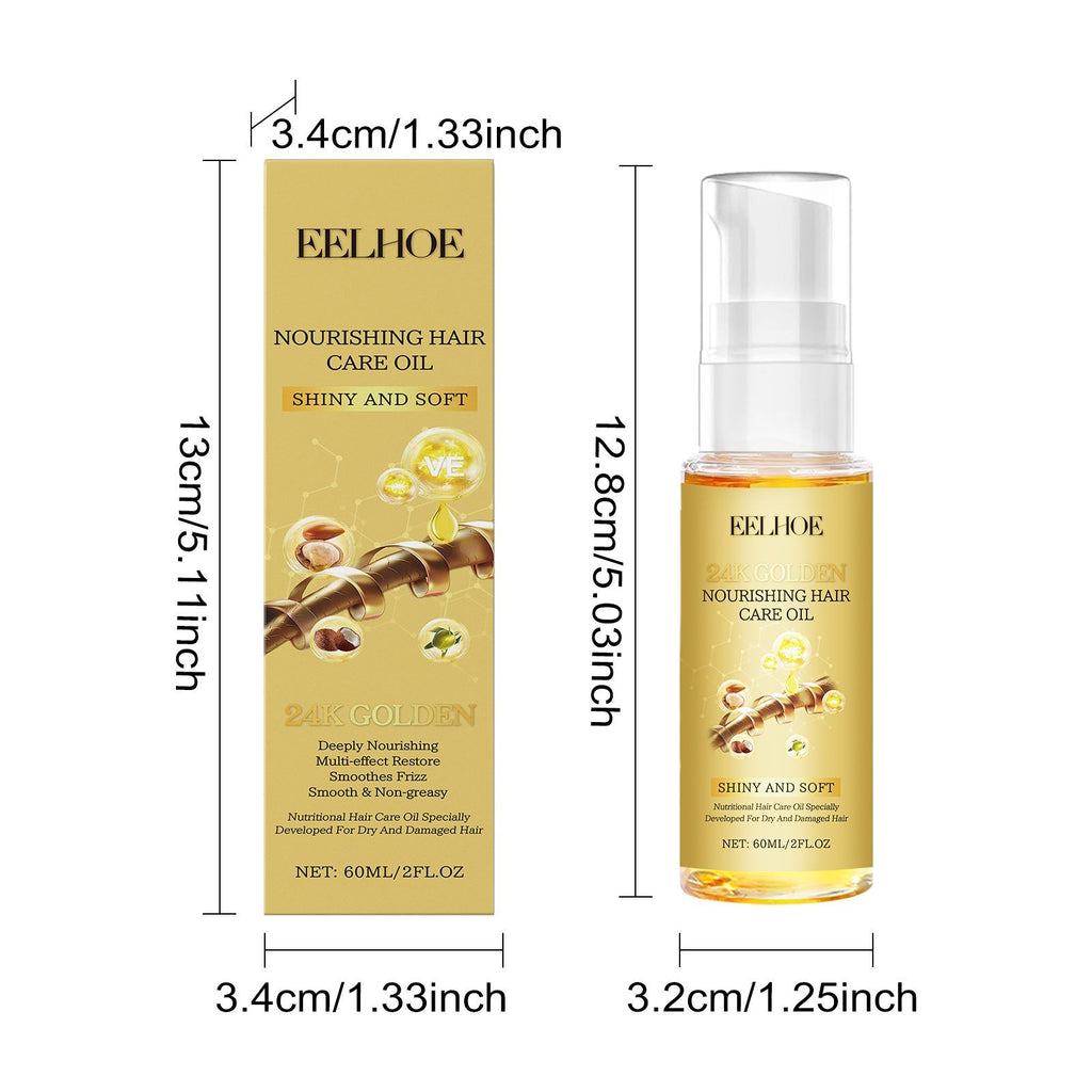 EELHOE 24K Huile de soin des cheveux dorés