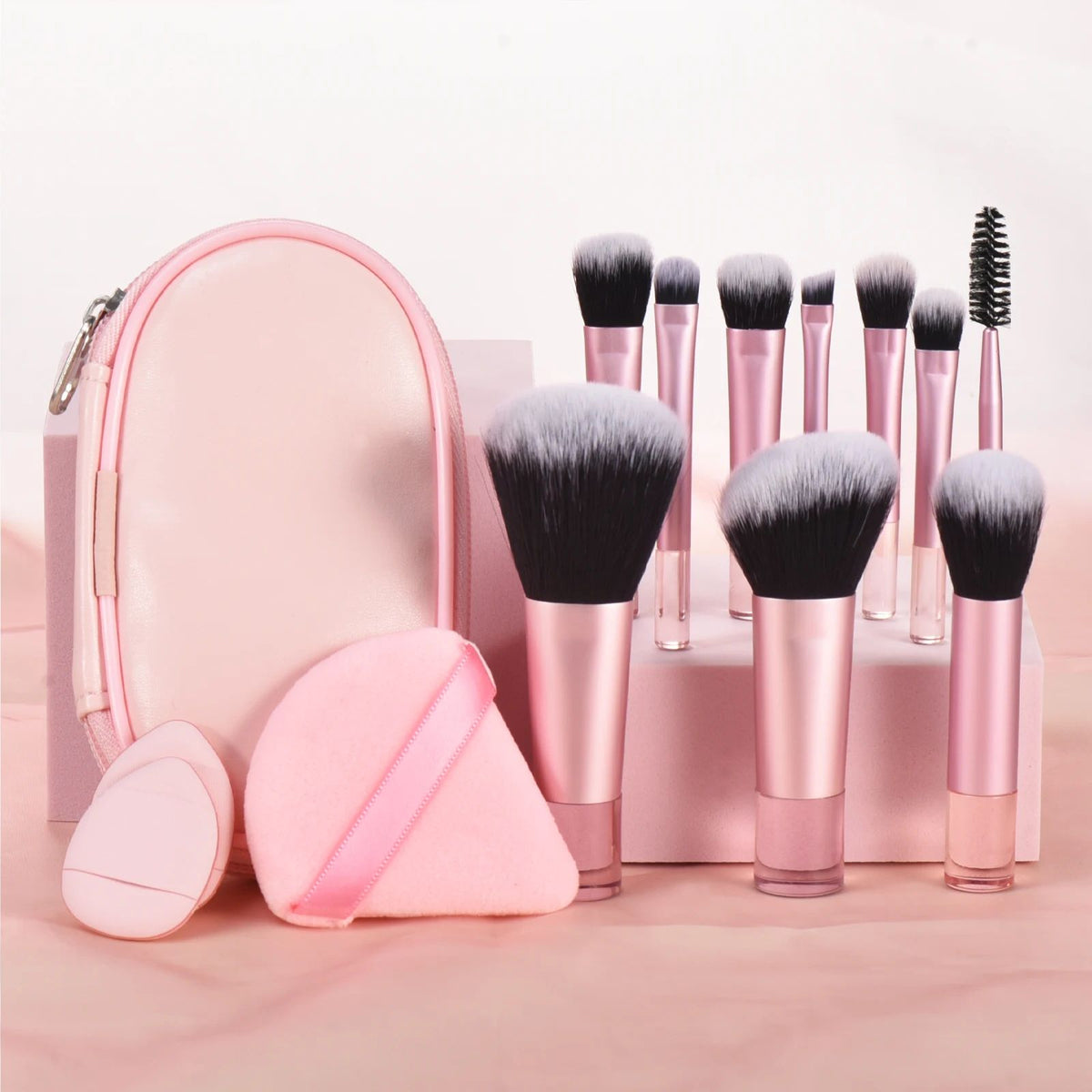 Set mini brosse de maquillage avec sac de rangement