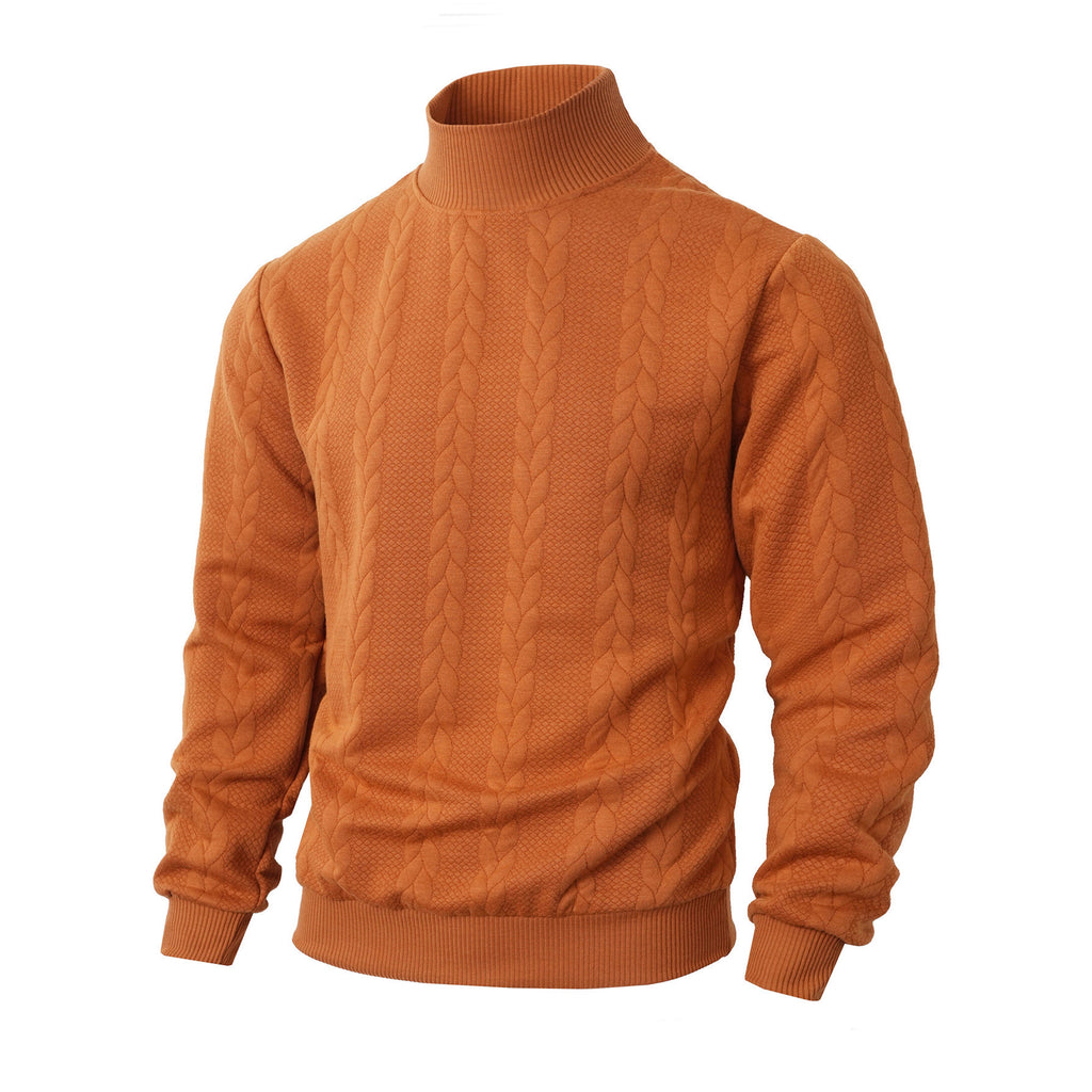 Hommes Mode Jacquard Col Tortue Chandail chaud