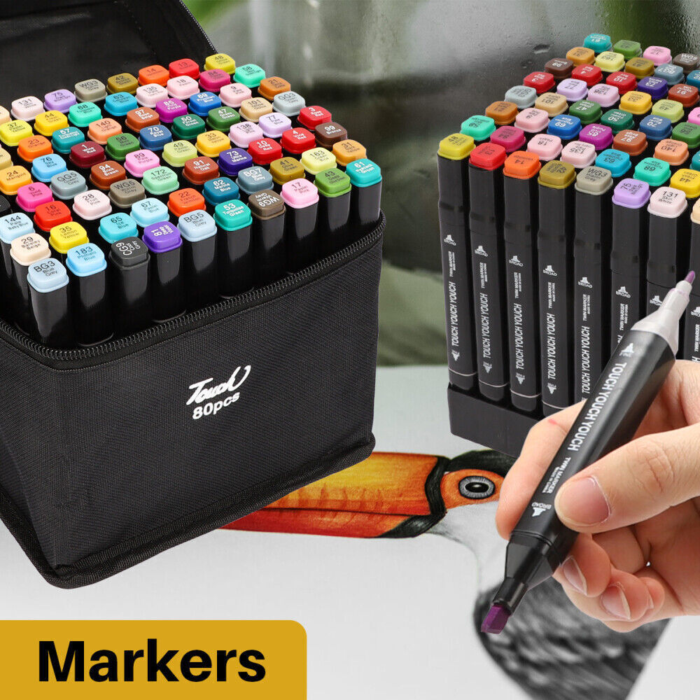 80 Farbe Acrylstifte Marker Set Stylo permanent bricolage Graffiti Sketch Dual Pen