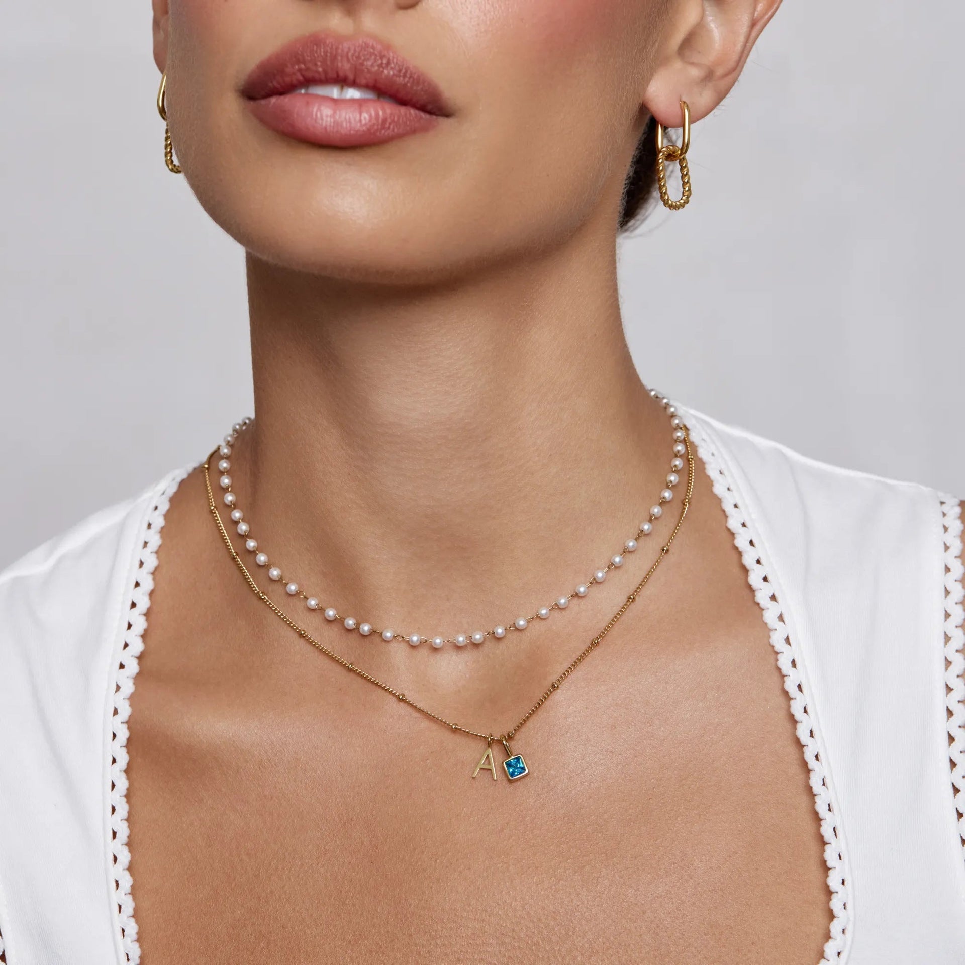 Chaîne de perles en acier inoxydable Collier personnalisable