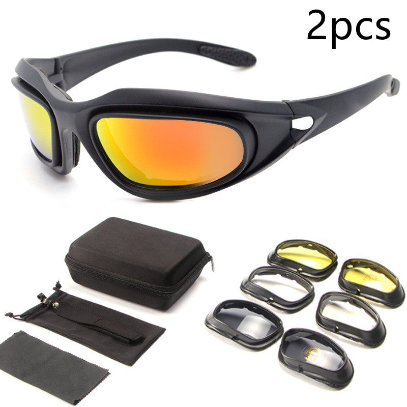 Lunettes de soleil Polarized Tactical Cyclisme Extérieur Vision de nuit Lunettes de soleil étanches à la poussière