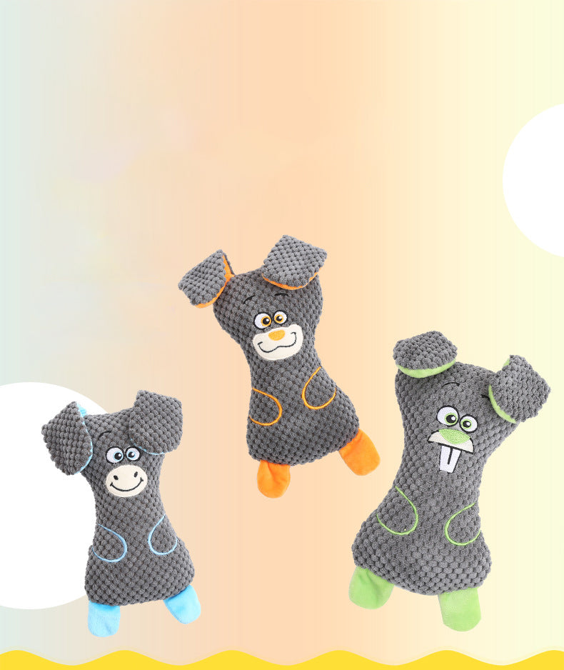 Jouets en peluche de chien Squeak mignons formes animales Grin de dents et de dents propres Pla interactif