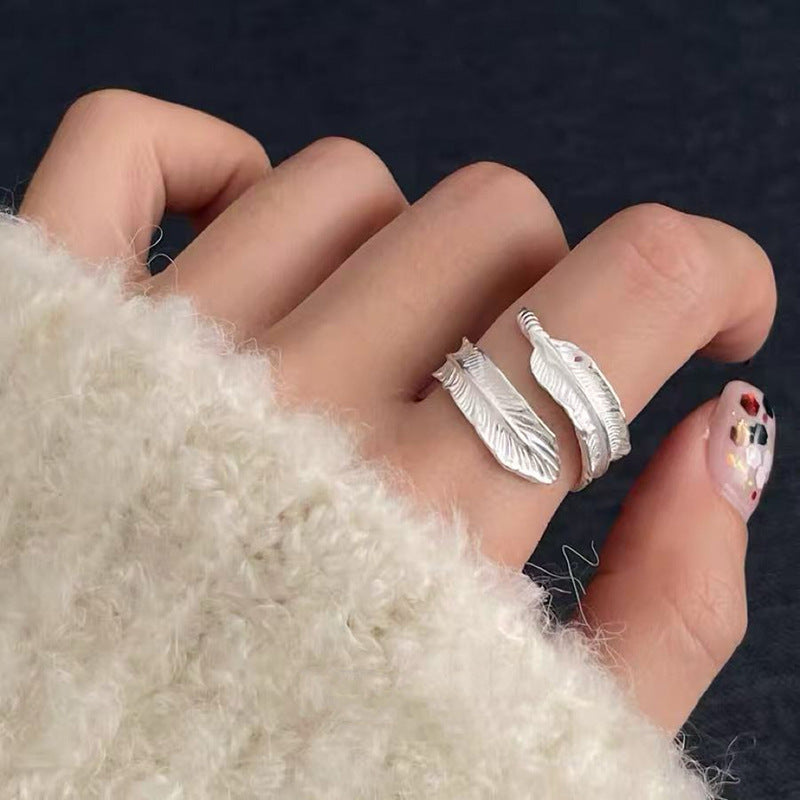 925 Argent Sterling Irrégulier Anneau Géométrique Femme Année Niche Design Sens Mode P