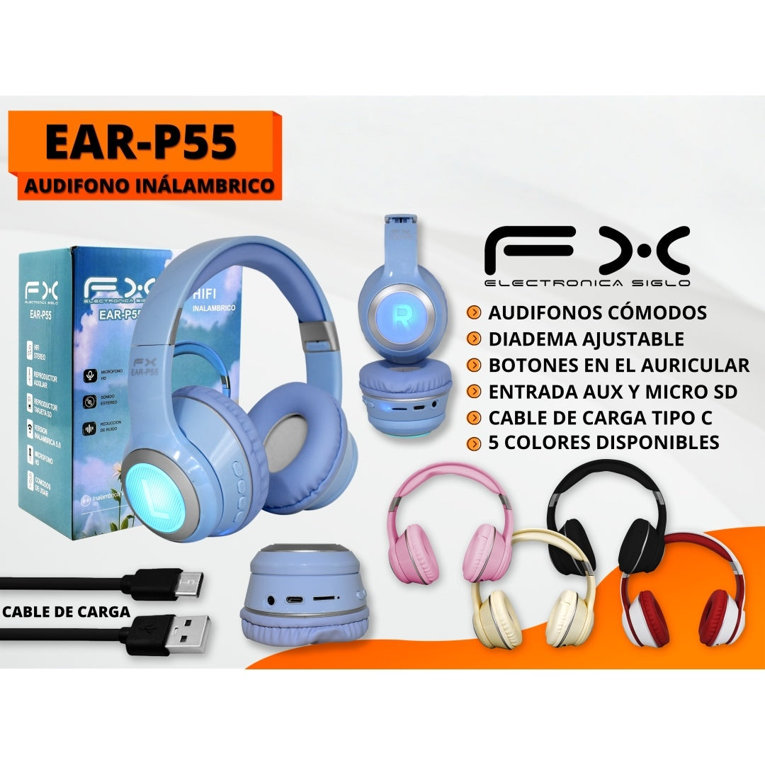 Casque sans fil rose avec bandeau réglable