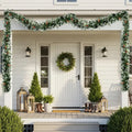 2 Pack 9FT Pré-éclairé Snow Flocked Christmas Garland