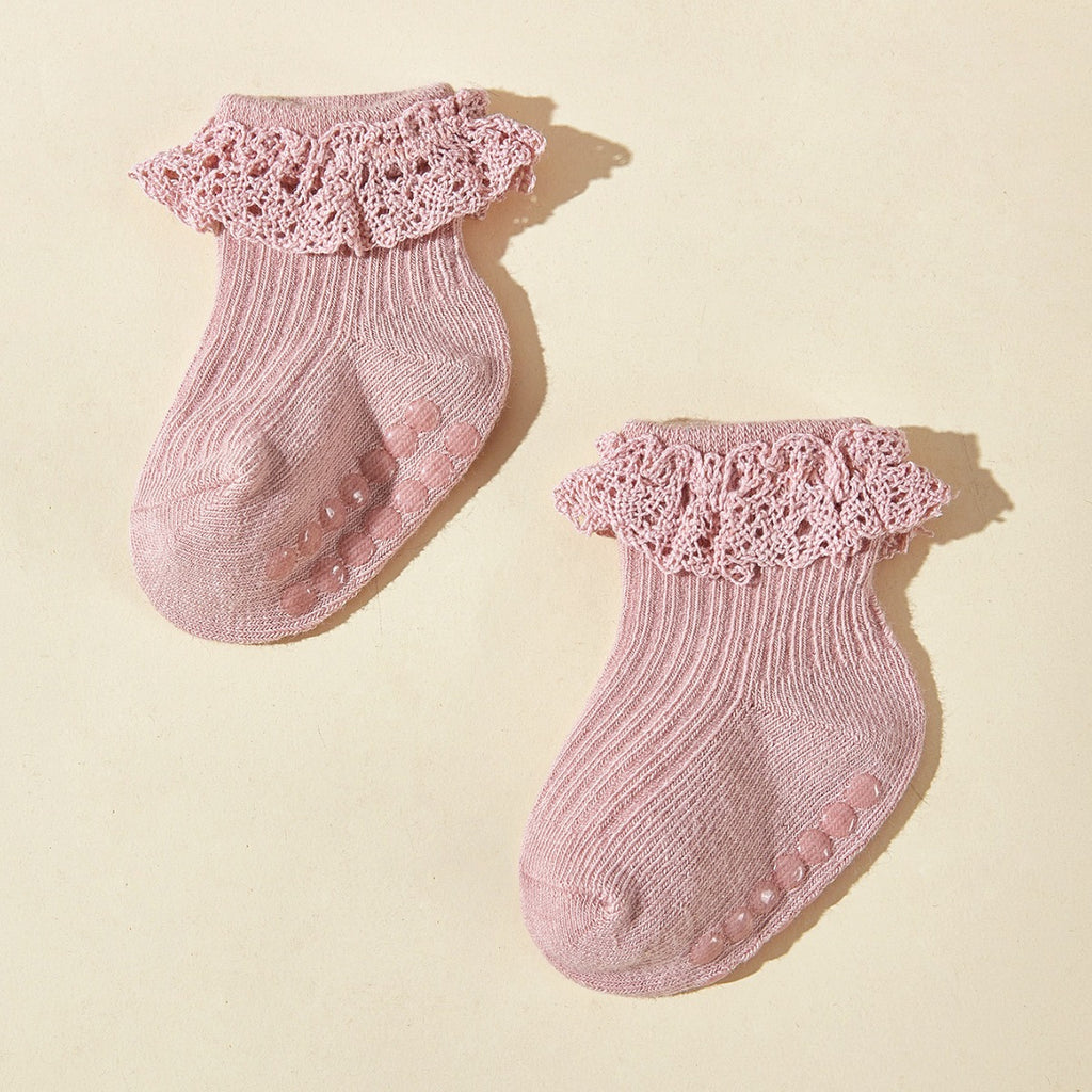 Printemps et été 6 paires bébé fille Dentelle Chaussettes Tube Chaussettes