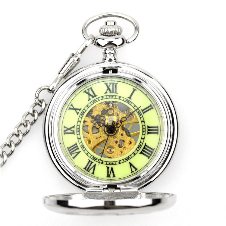Retro Hollow Montre mécanique de poche ouverte