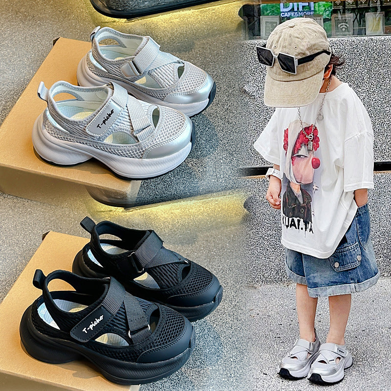 Chaussures de papa respirant Hollow-out style coréen Sandales pour les enfants plus âgés