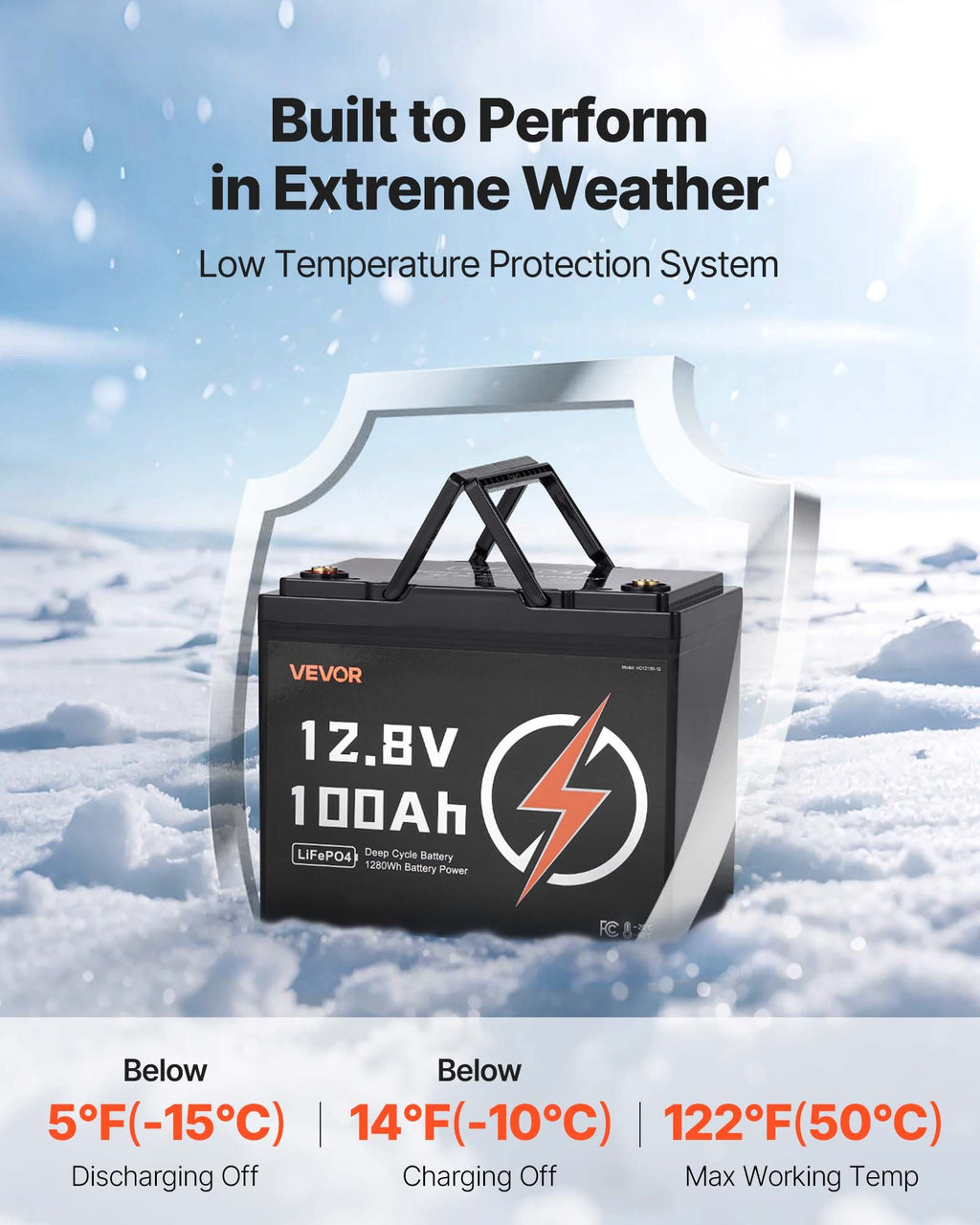12V 100Ah Deep Cycle Batterie LiFePO4 BMS Lithium Batterie de phosphate de fer pour RV