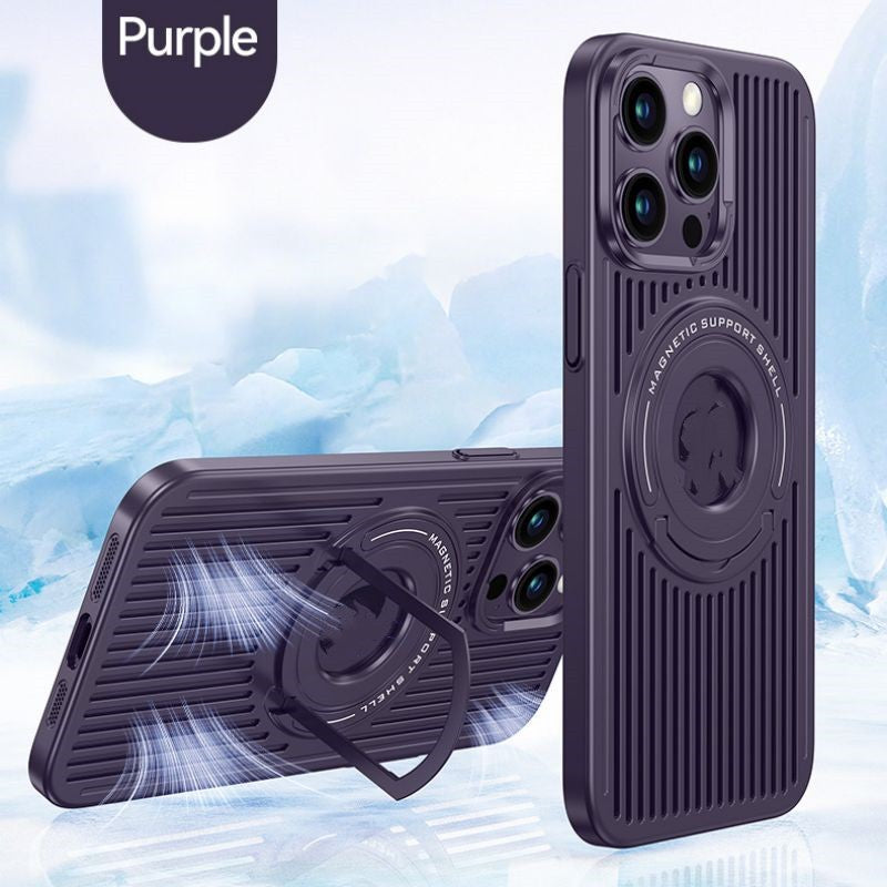 Étui de protection pour téléphone invisible magnétique à tige de traction