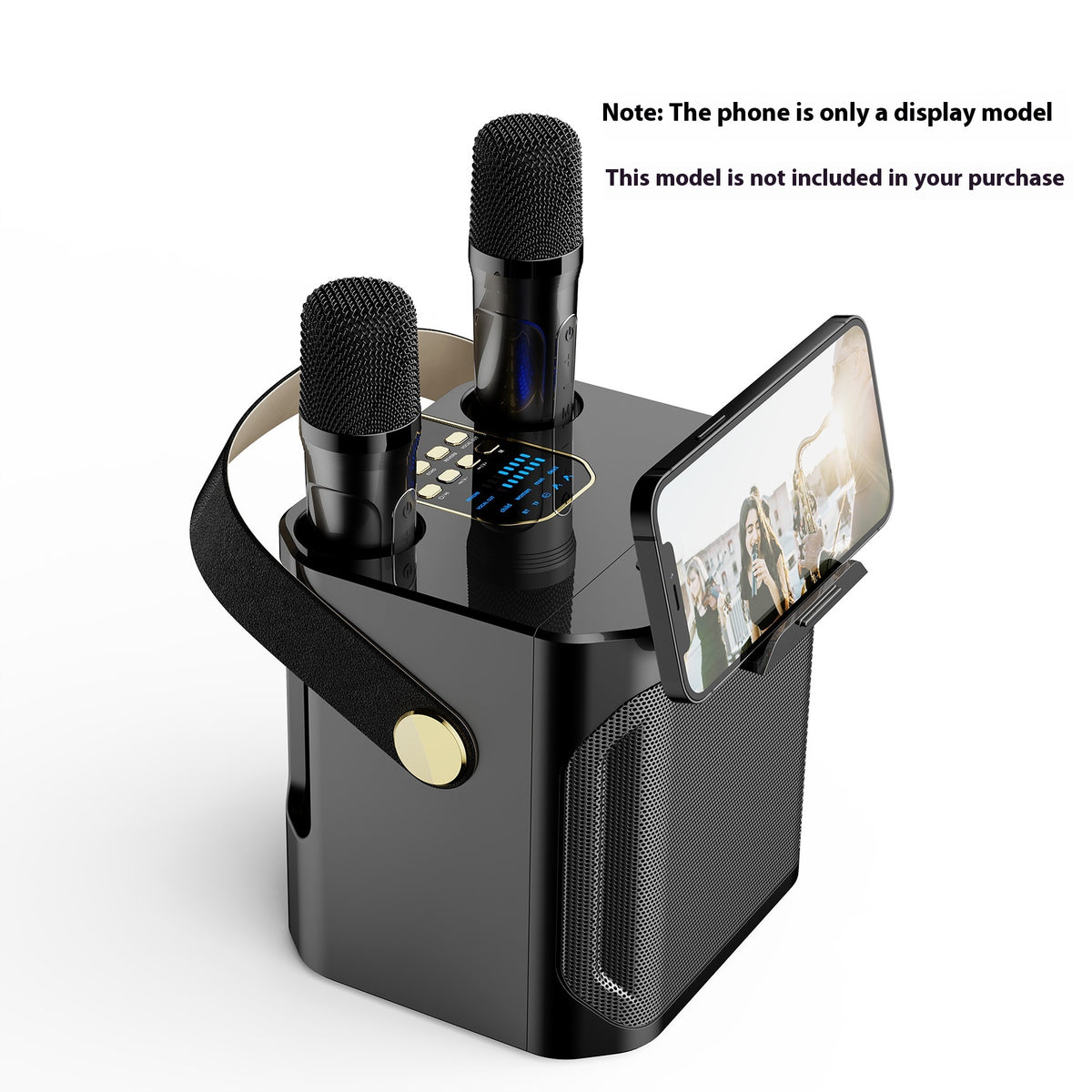 Haut-parleur Bluetooth Outdoor Karaoke Large Volume Accueil Microphone double avec Microphone Karaok