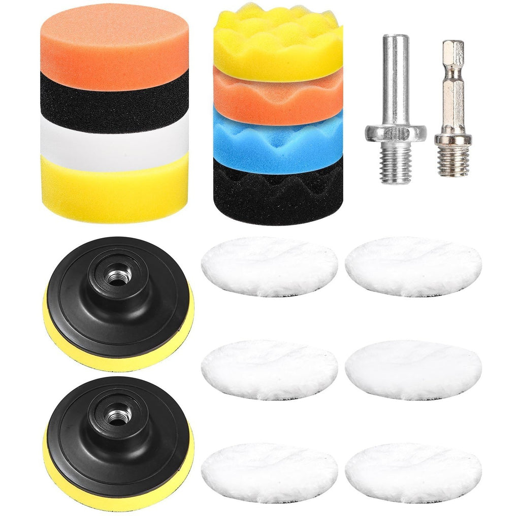 Set de polissage 18 pièces: 8 éponges