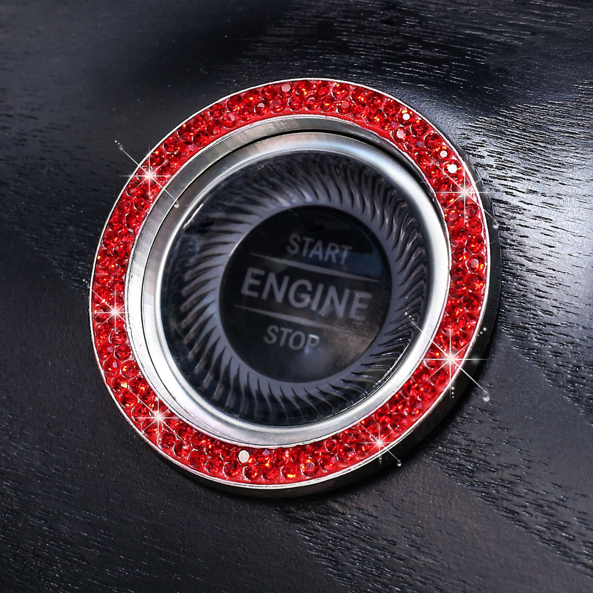 Stickers Anneau décoratif à un bouton de voiture incrusté de diamant Femmes