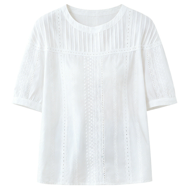 Été Pull à col rond Top Femmes Pure Coton
