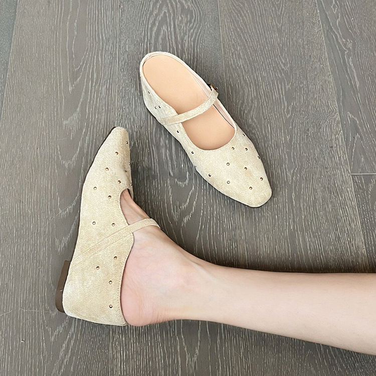 Retro Baotou demi-chaussures Léger Soft Bottom Petit style parfumé One Line Buckle Sl