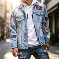Veste denim pour homme avec manteau européen et américain