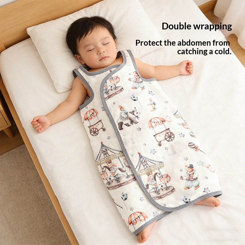 Babys Summer Thin Sleeveless Vest Belly Band Bamboo Cotton Gauze Bib