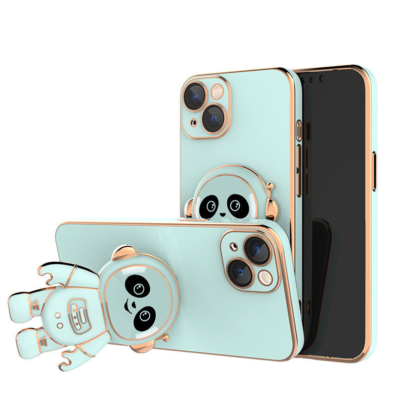 Téléphone Case Panda Lens Electroplating Film Astronaut Holder