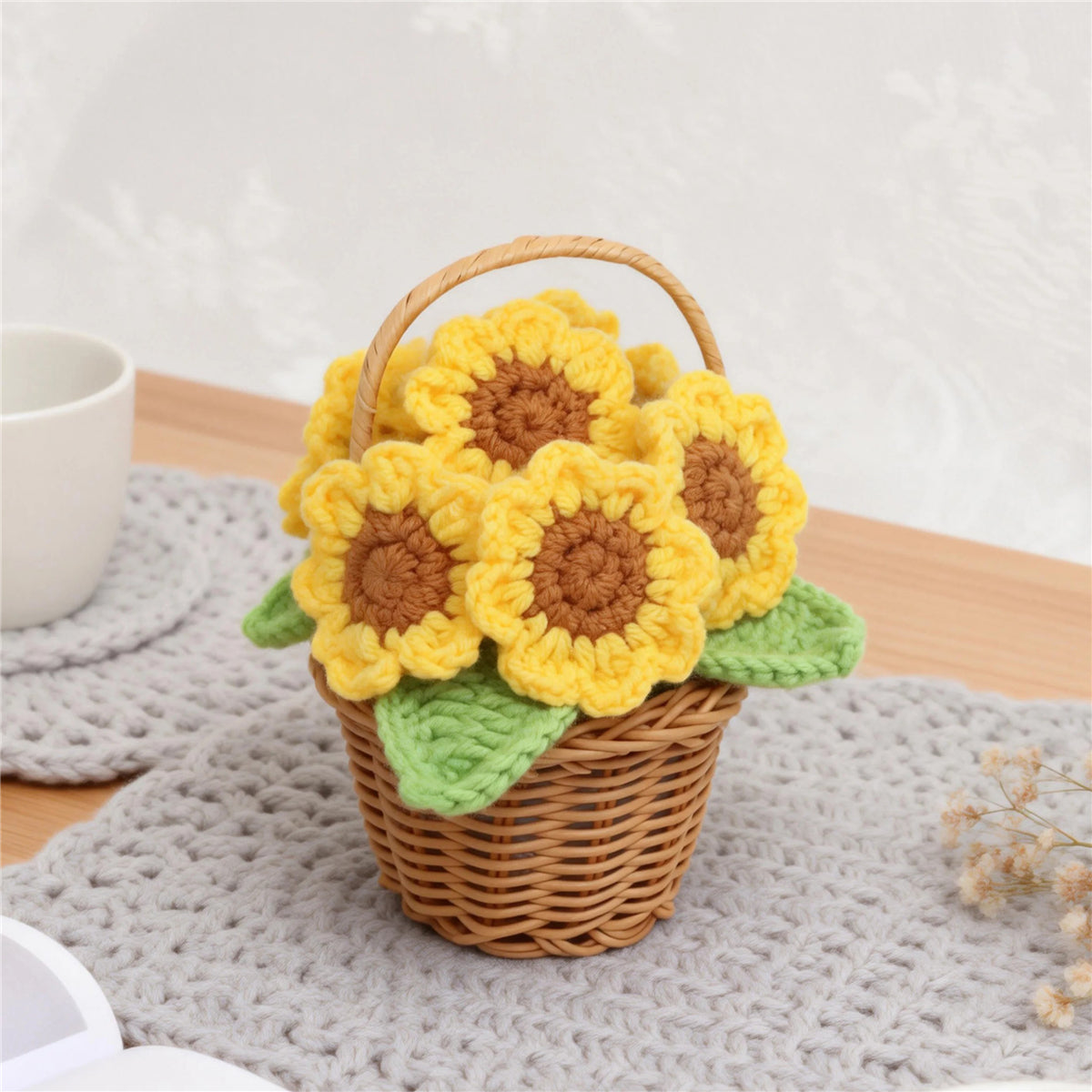Crochet fait main Assorti Panier de fleurs Ornements en pot