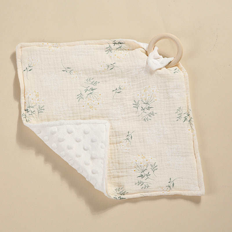 Bite anneau double couche Crêpe Serviette Saliva Baby Doll Square Serviette