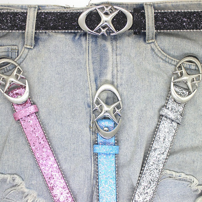 Lune à double croissant tendance et ceinture de la taille cousu