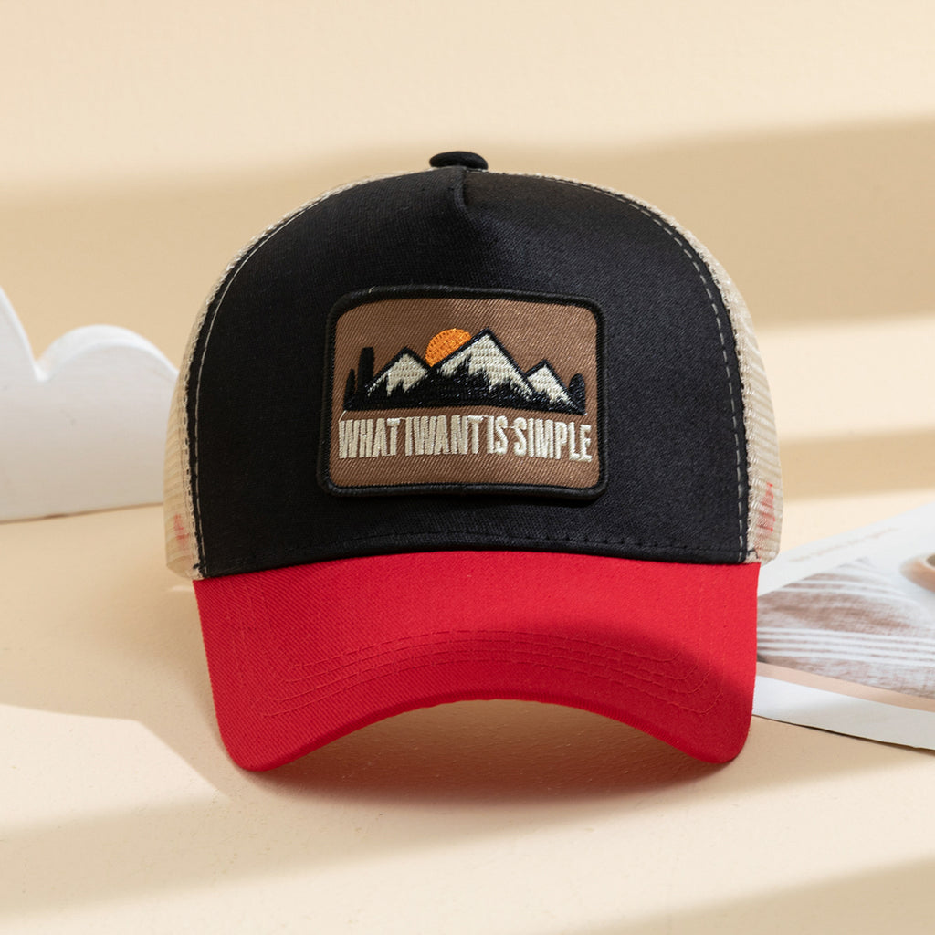 Patchwork homme Sunset Mountain Mesh Casquette de baseball