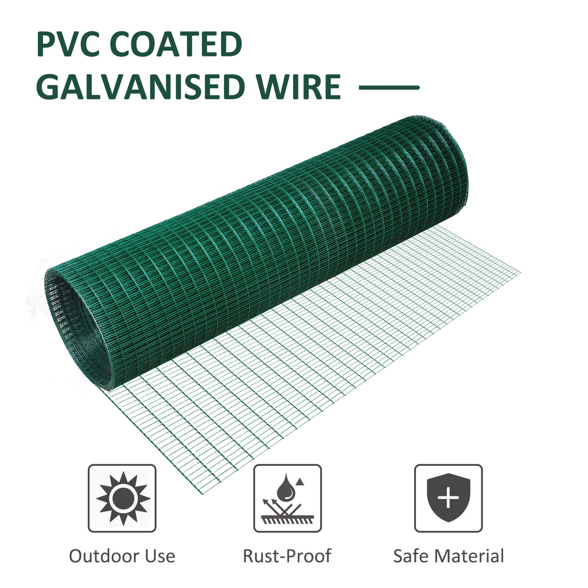 PVC enduit d'acier Poulet Lapin Mesh Fencing Wire Garden Frontière de clôture galvanisée