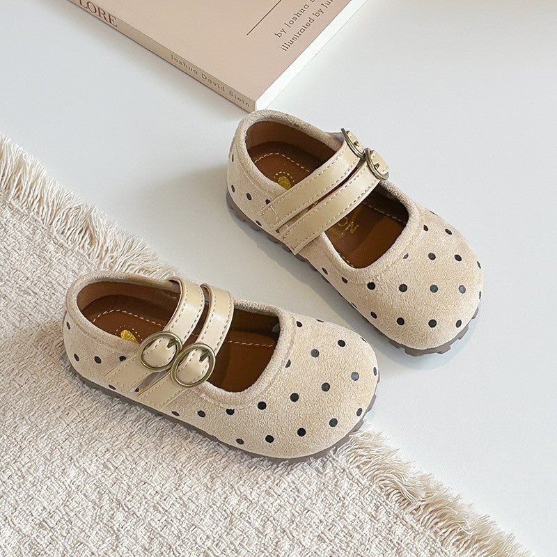 Printemps & Automne Enfants Forest Style Polka Dot Chaussures en cuir