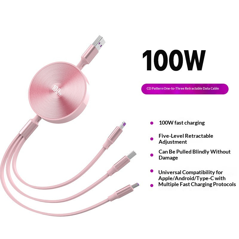 Câble 3-en-1 pour téléphone à recharge rapide
